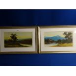 Two Victorian oil paintings of riverside country cottages indistinct artist's signature to one, 23 x