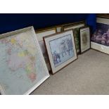 A quantity of framed pictures and prints including Sir William Russell Flint