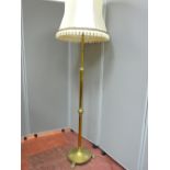 Circa 1900 adjustable brass standard lamp with shade E/T