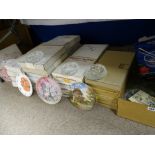 Good boxed quantity of decorative collector's wall plates and a small box of mixed vintage and other