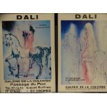 SALVADOR DALI two framed Galerie de la Colombe exhibition posters for the 1st September - 2nd