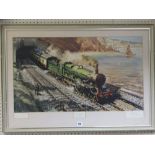 TERENCE CUNEO limited edition 337/500 print - 'Castle on the Coast', signed, 40 x 70 cms