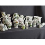 Twenty pieces of Portmeirion 'Botanic Garden' pottery to include two planters