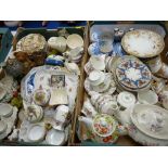 Two mixed boxes of decorative pottery, porcelain and vintage teaware