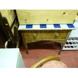 Antique single drawer tiled top kitchen work table, 77 cms high, 84 cms wide, 46 cms deep