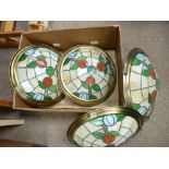 Set of four reproduction Tiffany style ceiling lightshades