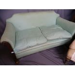 Regency style couch on carved ball feet, 152 cms long