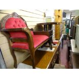 Parcel of mixed furniture including telephone seat, inlaid table, barley twist occasional table etc