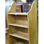 Vintage open pine bookcase, 77 cms wide, 188 cms high