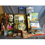 Mixed quantity of vintage and later toys, games and jigsaws including 'Dancing Baby Toy', MB