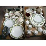 Quantity of holly and berry decorated tea and dinnerware, a Greens & Co relief moulded jug with