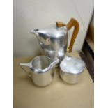 Three piece Picquot ware teaset