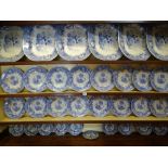 Parcel of blue and white 'Botanical Beauties' platters and plates as displayed on Lot 43