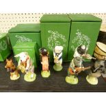Seven Beswick band figurines with boxes including 'James', 'Richard', 'Michael'. 'Andrew', '