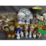 Large parcel of mixed porcelain and glassware, including Paragon and Oriental teaware, Dudson blue