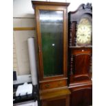 Polished single glazed door floorstanding gun cabinet with base drawer and a polished, same period