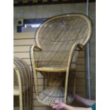 Pam Ayres peacock style wicker chair