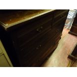 Edwardian chest of two short over three long drawers with rail back, 98 cms high, 106 cms wide, 51.5