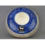 Shelley china advertising striker for White Horse Whisky, 12 cms diameter