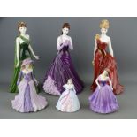 Six Coalport lady figurines
