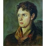 IRWIN PEARSON oil on canvas - portrait study of Dylan Thomas, 35.5 x 30cms