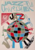 PAUL PETER PIECH limited edition (1/25) linocut - entitled 'Jazz - The Universal Music', signed in