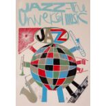 PAUL PETER PIECH limited edition (1/25) linocut - entitled 'Jazz - The Universal Music', signed in