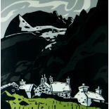 SIR KYFFIN WILLIAMS RA limited edition (38/100) linocut - entitled 'Gwastadnant', signed, 55 x