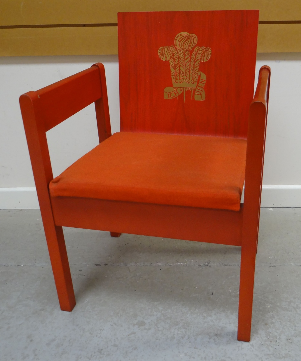 INVESTITURE CHAIR an icon of design being the 1969 Prince of Wales Investiture chair by Lord