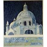 JONAH JONES watercolour - Basilica Santa Maria de la Salute with Latin typography below (study of