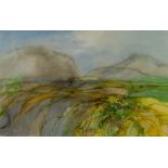 BERT ISAAC watercolour - landscape, entitled verso 'North Wales Hills', inscribed Royal Academy,