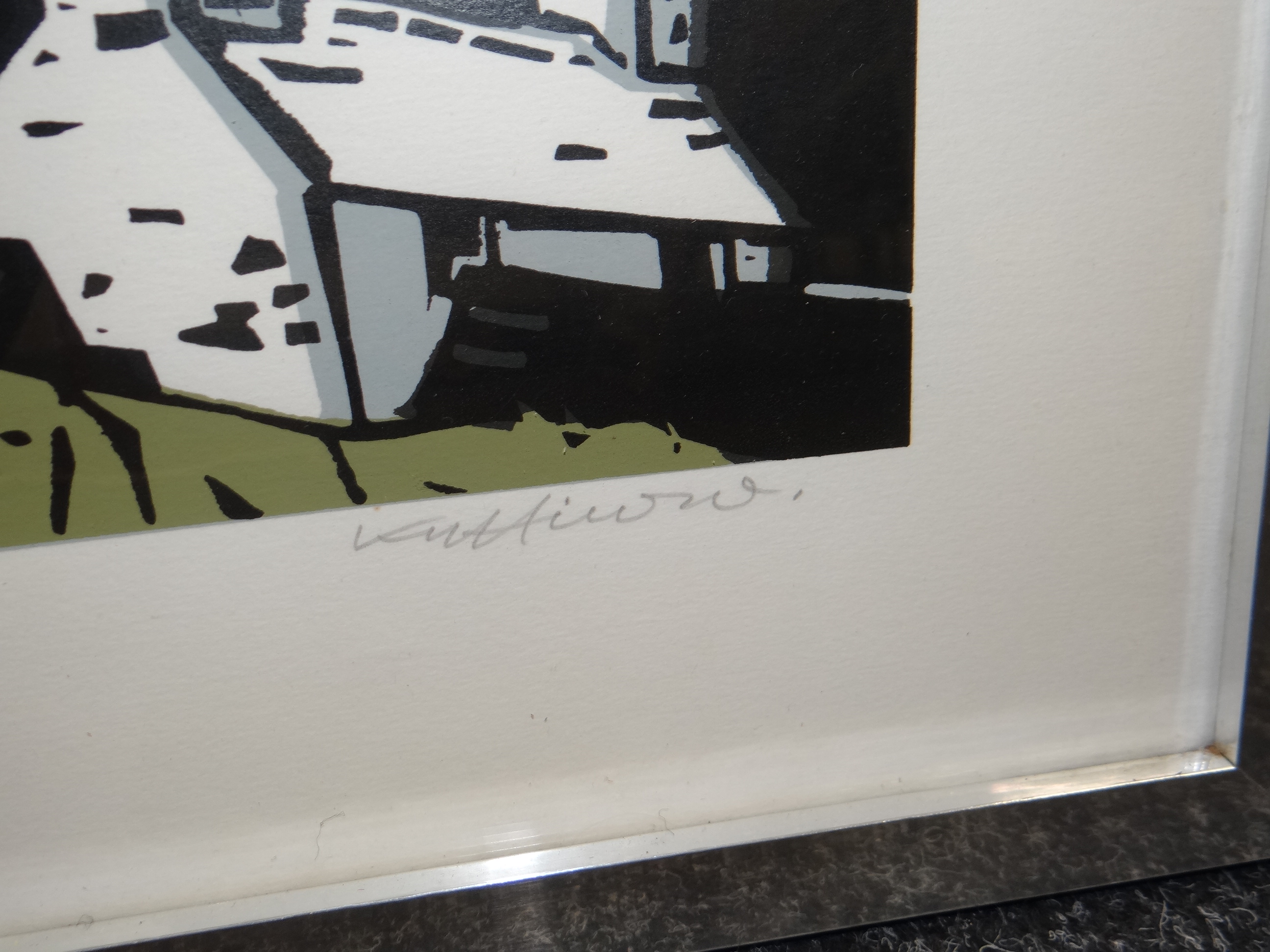 SIR KYFFIN WILLIAMS RA limited edition (38/100) linocut - entitled 'Gwastadnant', signed, 55 x - Image 4 of 7