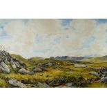 THOMAS COLLIER (1840-1891) watercolour - expansive view of Moelwynion mountain range in central