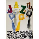 PAUL PETER PIECH limited edition (1/25) linocut - entitled 'Jazz' with typography 'It Don't mean a