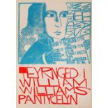 PAUL PETER PIECH limited edition (49/50) two colour linoprint - portrait of William Williams of