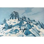 SIR KYFFIN WILLIAMS RA limited edition (163/250) colour print - farmers on the Glyder Fach, signed