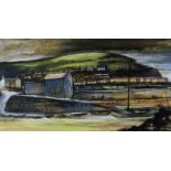 OGWYN DAVIES (1925-2015) mixed media - 'Newquay', signed and dated '61, 32 x 58cms