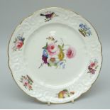 A FINE NANT GARW PORCELAIN DESSERT PLATE decorated with centred spray of flowers and the border with