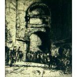 SIR FRANK BRANGWYN etching - entitled verso 'Gateway to Avelina', signed, 19 x 16cms Provenance: