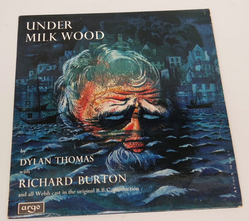 DYLAN THOMAS AUTOGRAPHED LP the sleeve of the Under Milkwood L.P signed by Richard Burton and Philip