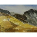 TOM CROSS watercolour - entitled 'Glyder Fawr', signed, 34 x 45cms