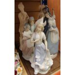 SIX SPANISH PORCELAIN FIGURES (NOT LLADRO OR NAO)