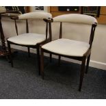 A PAIR OF MID-CENTURY DANISH TUB CHAIRS upholstered with cream leather to seat and back, both chairs