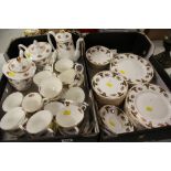 A QUANTITY OF LINDRICK POTTERY BONE CHINA TEAWARE including teapots