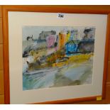 VALERIE LEADHAM watercolour - entitled verso 'Tenby Harbour', signed, 21 x 35cms