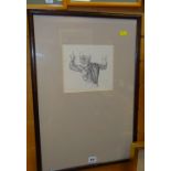 RICHARD O'CONNELL pencil drawing - life drawing of a figure (copy of Michaelangelo), signed and