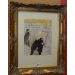 HENRI DE TOULOUSE-LAUTREC limited edition lithograph (1050/5000) with blind-stamp - interior scene