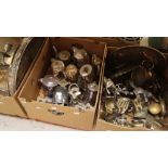 THREE BOXES OF METALWARE