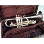 SUPER OLDS LONG CORNET made in Los Angeles with serial number 152793 (in fitted case)