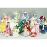 SEVENTEEN ROYAL DOULTON FIGURINES including 'Sophie' HN3257 and 'Top o' the Hill' HN1874